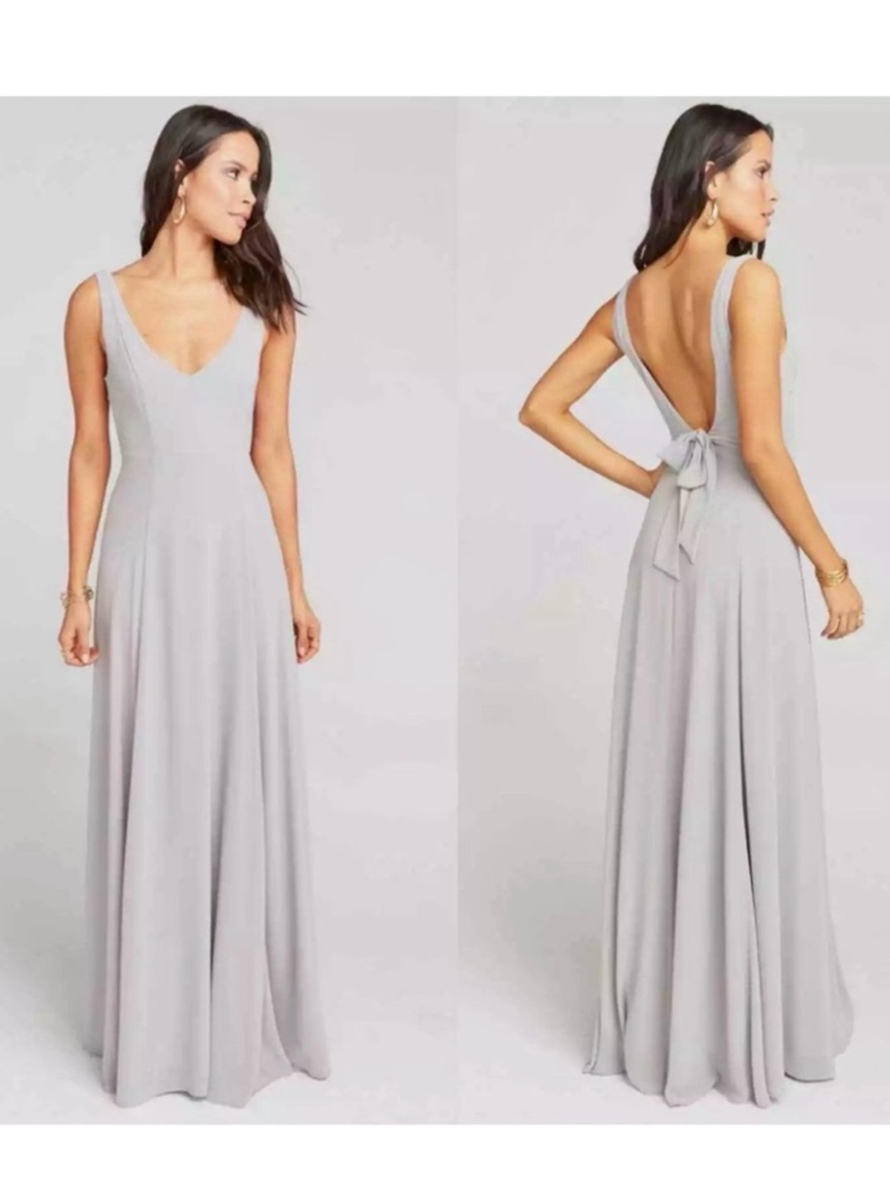Show Me Your Mumu Dove Gray V-Neck Maxi Dress